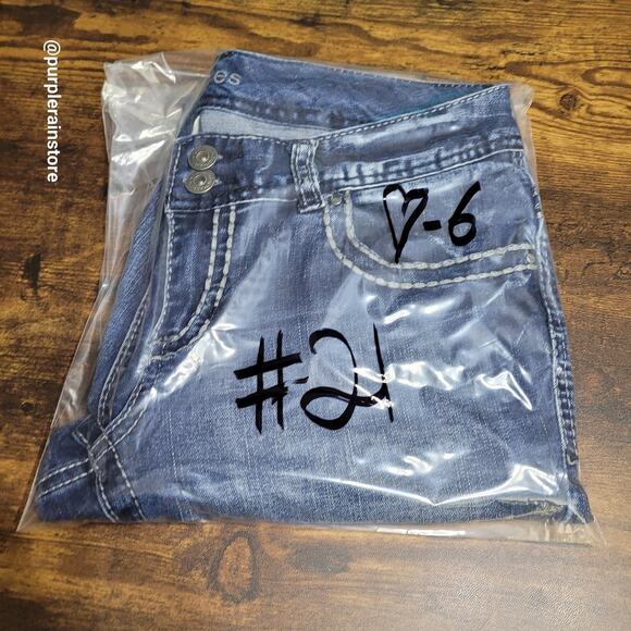 Maurices Jeans 28 Skinny Low Rise Sequins Embellished Thick Stitch Stretch Denim - Picture 12 of 12